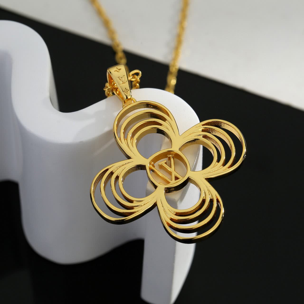 Louis Vuitton Gold Monogram Flower Necklace